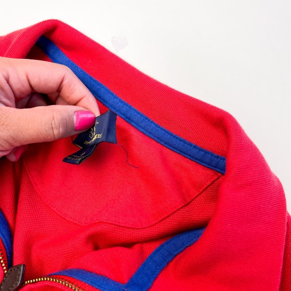 346 Brooks Brothers (S) 100% Cotton Mens Colorblock Sweater Pullover Red Blue - Picture 3 of 8